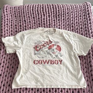 Cowboy Graphic Tee - White with Red Print